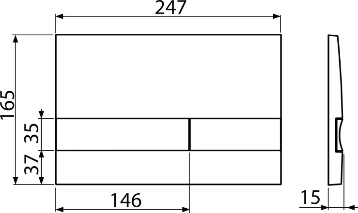 Ovládací tlačítko pro předstěnové instalační systémy, černá-lesk/chrom-mat