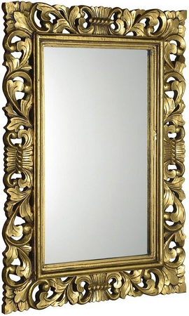 SCULE zrcadlo ve vyřezávaném rámu, 80x120cm, zlatá