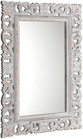 SCULE zrcadlo ve vyřezávaném rámu, 80x120cm, bílá