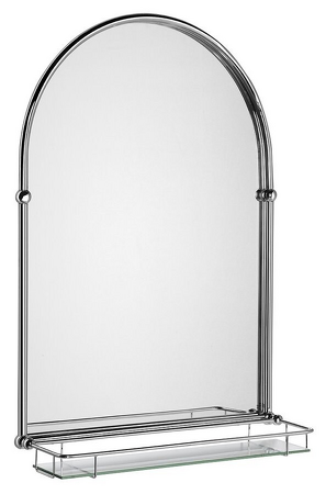 TIGA zrcadlo 48x67cm, skleněná polička, chrom