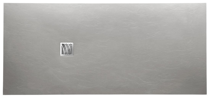 MITIA sprchová vanička z litého mramoru, obdélník 200x90x3 cm, šedá