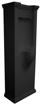 WALDORF urinál na postavení se zakrytým přívodem vody 44x124,5cm, včetně sifonu, černá mat