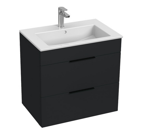 Skříňka, 2 zásuvky, vč. umyvadla 650x430 mm Cube Bílá H4536021763001