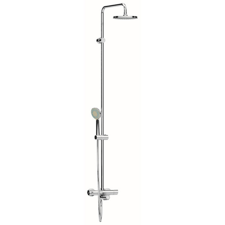 Vanový nástěnný termostatický sloup: hlavová sprcha, ruční sprcha, sprchová hadice, chrom Mio Chrom H3237170045711