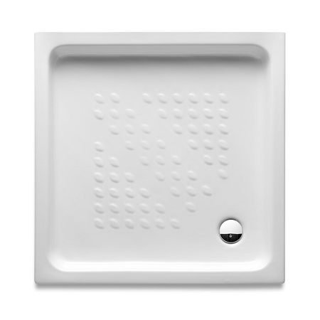 Sprchová vanička, keramická, čtvercová, Antislip reliéf Italia Bílá A374771000