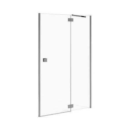 Sprchové dveře jednokřídlé s pevným segmentem, levé, stříbrný lesklý profil Pure Stříbrná/Transparentní sklo H2544200026681