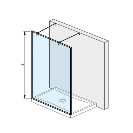 Skleněná stěna walk-in pro sprchovou vaničku 1200x800/900 mm Cubito pure Stříbrná/Transparentní sklo H2674200026681