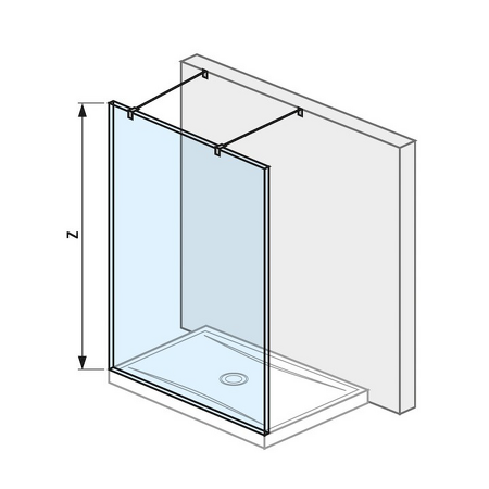 Skleněná stěna walk-in pro sprchovou vaničku 1300x800/900 mm Cubito pure Stříbrná/Transparentní sklo H2674210026681