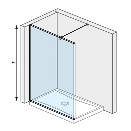 Skleněná stěna walk-in pro sprchovou vaničku 1300x800/900 mm Cubito pure Stříbrná/Transparentní sklo H2674240026681