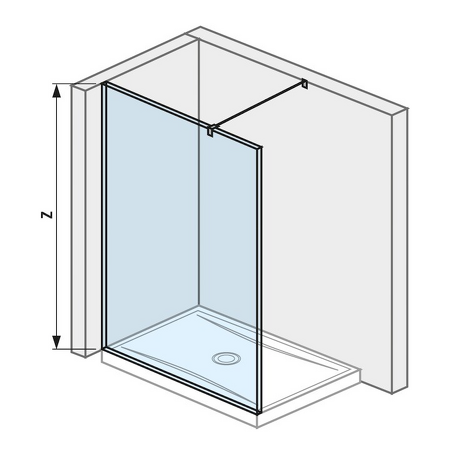 Skleněná stěna walk-in pro sprchovou vaničku 1400x800/900 mm Cubito pure Stříbrná/Transparentní sklo H2674250026681