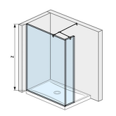 Skleněná stěna walk-in pro sprchovou vaničku 1200x800/900 mm Cubito pure Stříbrná/Transparentní sklo H2674260026681 náhledová fotka produktu