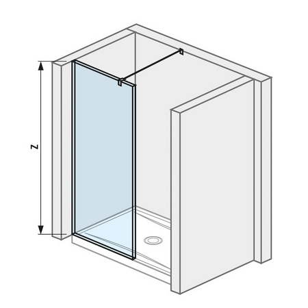 Skleněná stěna walk-in pro sprchovou vaničku 1200/1300x800/900 mm Cubito pure Stříbrná/Transparentní sklo H2674290026681