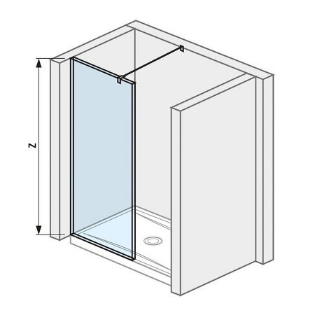 Skleněná stěna walk-in pro sprchovou vaničku 1400x800/900 mm Cubito pure Stříbrná/Transparentní sklo H2684200026681