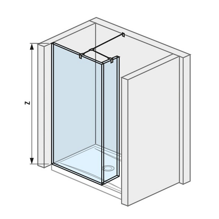 Skleněná stěna walk-in pro sprchovou vaničku 1200/1300x800/900 mm Cubito pure Stříbrná/Transparentní sklo H2684210026681