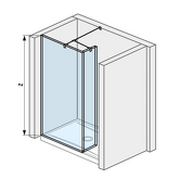 Skleněná stěna walk-in pro sprchovou vaničku 1400x800/900 mm Cubito pure Stříbrná/Transparentní sklo H2684220026681 náhledová fotka produktu