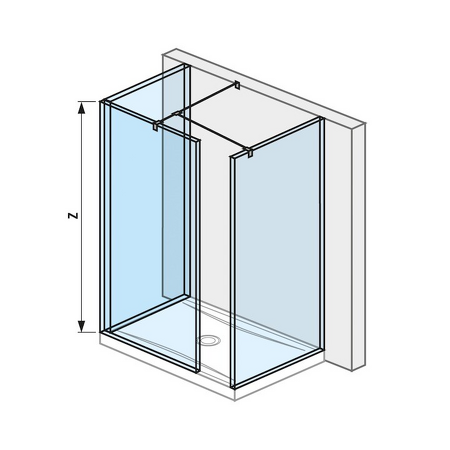 Skleněná stěna walk-in pro sprchovou vaničku 1200/1300x800 mm Cubito pure Stříbrná/Transparentní sklo H2684270026681