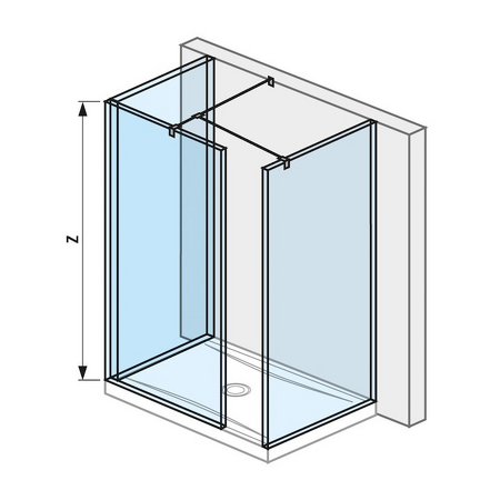 Skleněná stěna walk-in pro sprchovou vaničku 1400x800 mm Cubito pure Stříbrná/Transparentní sklo H2684290026681
