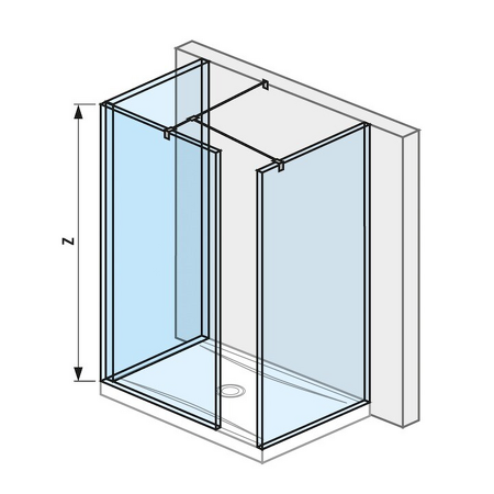 Skleněná stěna walk-in pro sprchovou vaničku 1400x900 mm Cubito pure Stříbrná/Transparentní sklo H2694200026681