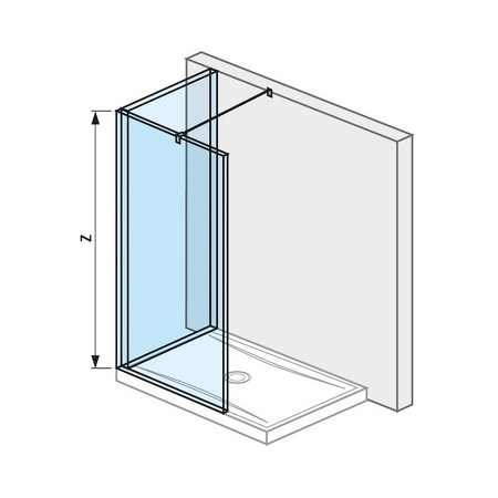 Skleněná stěna "L" pro sprchovou vaničku 1200x800 mm Cubito pure Stříbrná/Transparentní sklo H2694210026681