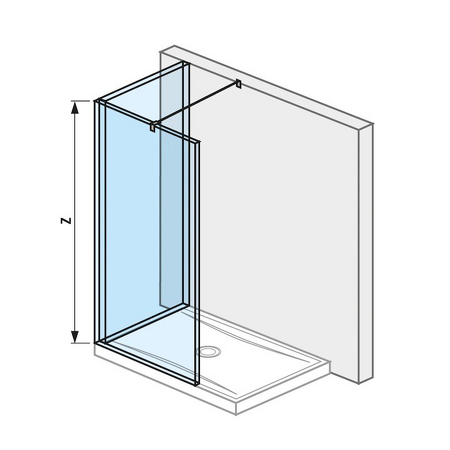 Skleněná stěna "L" pro sprchovou vaničku 1200x900 mm Cubito pure Stříbrná/Transparentní sklo H2694220026681