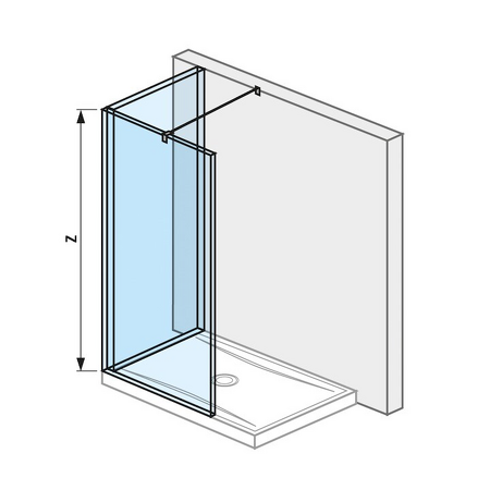 Skleněná stěna walk-in "L" pro sprchovou vaničku 1300x900 mm Cubito pure Stříbrná/Transparentní sklo H2694240026681