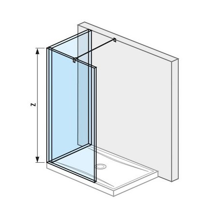 Skleněná stěna walk-in "L" pro sprchovou vaničku 1400x900 mm Cubito pure Stříbrná/Transparentní sklo H2694260026681