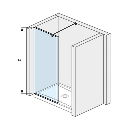 Skleněná stěna walk-in pro sprchovou vaničku 1000x800 mm Cubito pure Stříbrná/Transparentní sklo H2694280026681