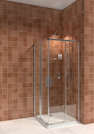 Sprchový kout, čtverec, stříbrný lesklý profil Nion Stříbrná/Dekor arctic H2512N30026661