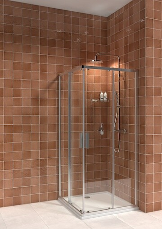 Sprchový kout, čtverec, stříbrný lesklý profil Nion Stříbrná/Transparentní sklo H2512N20026681