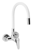 Dřezová baterie s elastickým ramenem 100mm, bílá-chrom náhledová fotka produktu