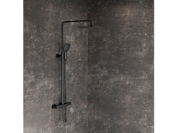 TD F 091.20 Sprchový sloup s termostat. bat. a setem, černý