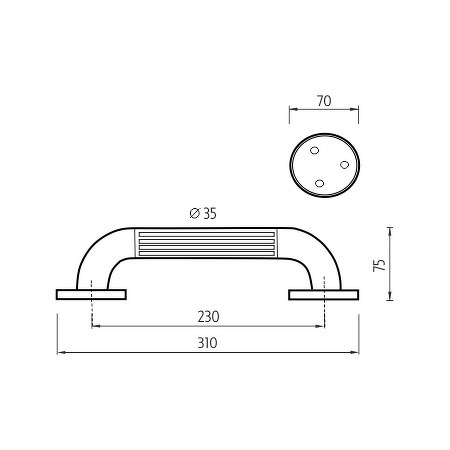 Madlo plastové 230x35 mm