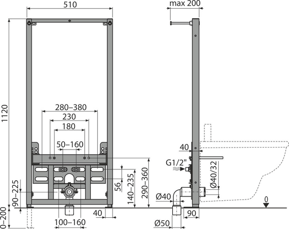 Montážní rám pro bidet