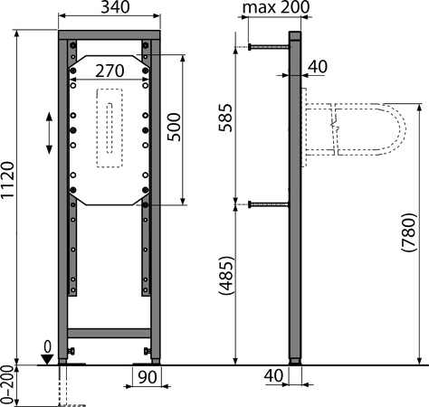 Montážní rám pro madlo