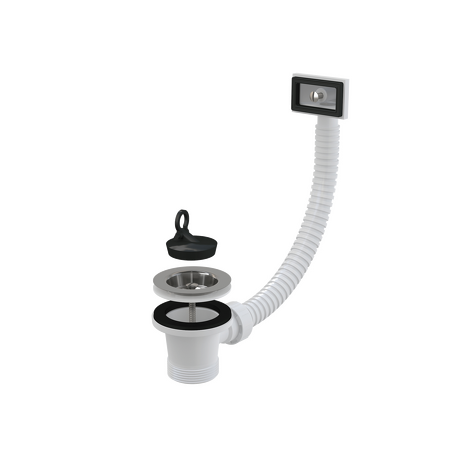 Výpust dřezová 6/4" s nerezovou mřížkou DN70 a flexi přepadem