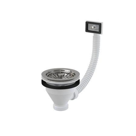 Výpust dřezová 6/4" s nerezovou mřížkou DN115 a flexi přepadem