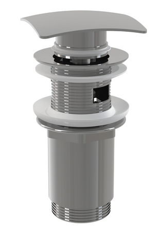 Výpust umyvadlová CLICK/CLACK 5/4" celokovová s přepadem, hranatá zátka