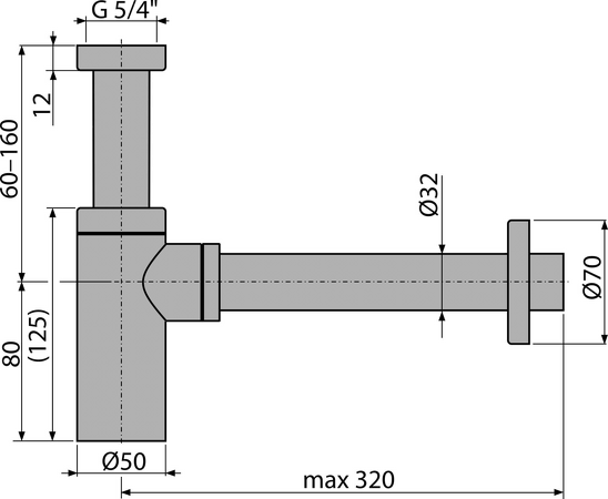 Sifon umyvadlový DN32 DESIGN, RED GOLD-lesk