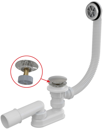 Sifon vanový CLICK/CLACK, kov