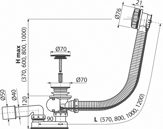 Sifon vanový automat, kov