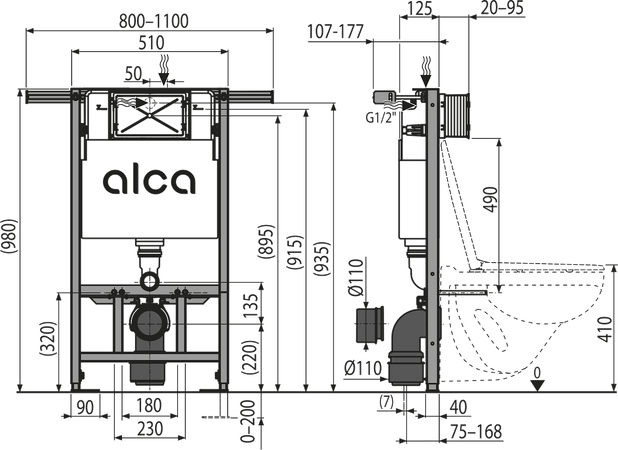 Předstěnový instalační systém pro suchou instalaci (především při rekonstrukci bytových jader)
