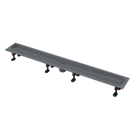 Podlahový žlab s okrajem pro perforovaný rošt nebo vložení dlažby, bez zápachové uzávěry 