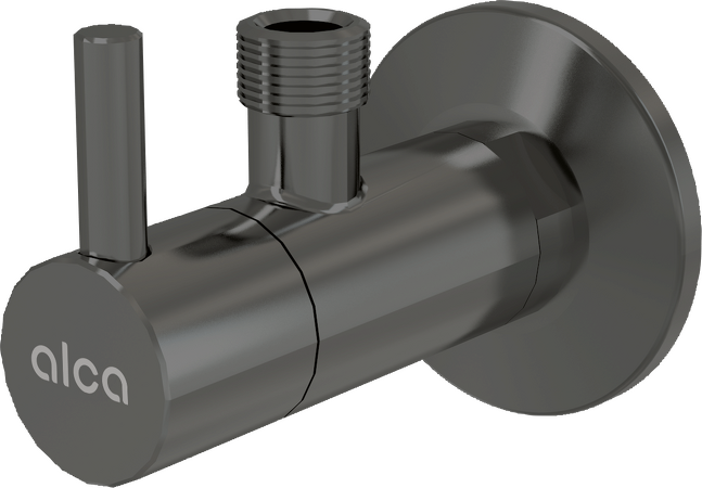 Ventil rohový s filtrem 1/2"×3/8", GUN METAL-lesk