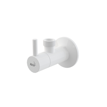 Ventil rohový s filtrem 1/2"×1/2", kulatý, bílá