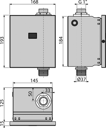 Automatický splachovač WC, kov, 6 V (napájení z baterie)