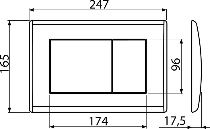 Ovládací tlačítko pro předstěnové instalační systémy, chrom-lesk