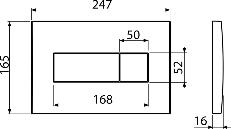 Ovládací tlačítko pro předstěnové instalační systémy, černá-lesk