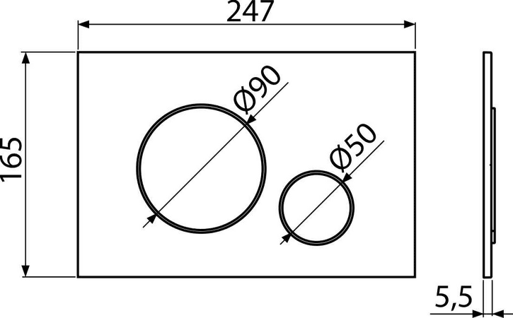 Ovládací tlačítko pro předstěnové instalační systémy, bílá-mat