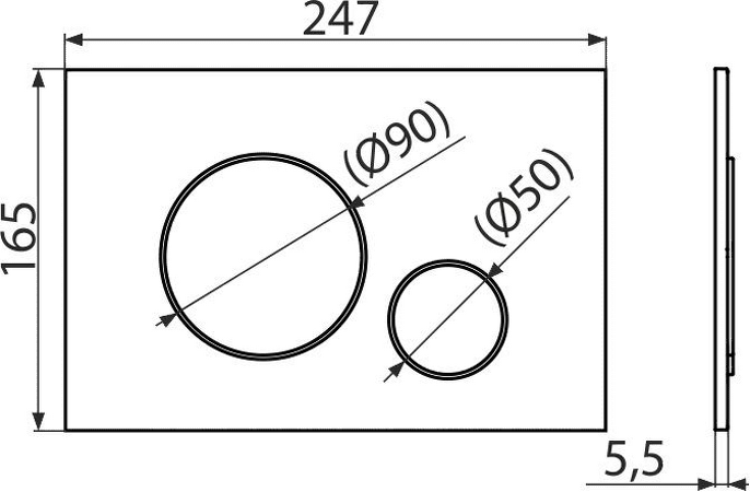 Ovládací tlačítko pro předstěnové instalační systémy, černá-mat