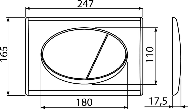 Ovládací tlačítko pro předstěnové instalační systémy, bílá-lesk